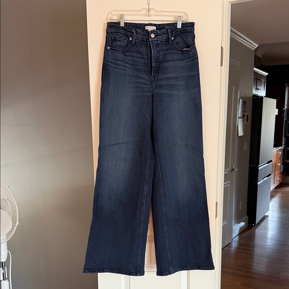 Good American Dark Indigo Wide-Leg Jeans